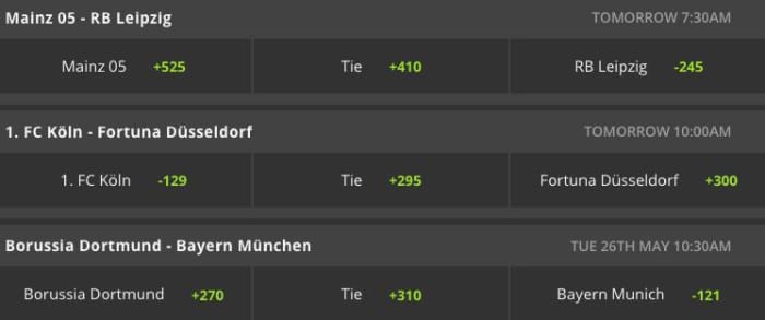 Three-Way Betting Odds